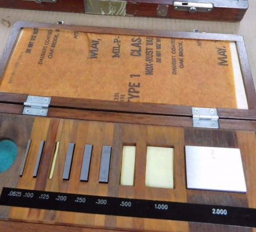 Mitutoyo 516-935 gauge block set be1-9-3  .0625 - 2&#034; used incomplete &amp; wood box for sale