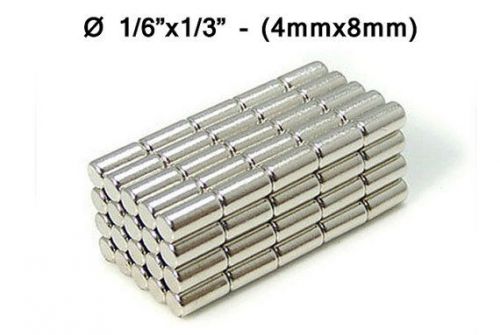 4mmx8mm Super Strong Neodymium Disc Magnets - 4x8mm - 1/6&#034;x1/3&#034; Fridge Magnet