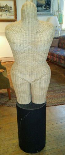 WICKER MANNEQUIN FEMALE TORSO with STAND