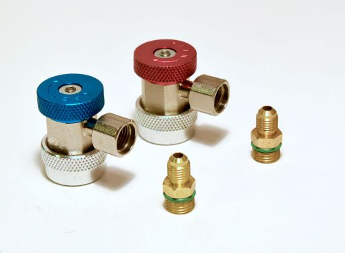 R134A Quick COUPLERS - High + Low Side Connectors -1/4&#034; HVAC Adapters