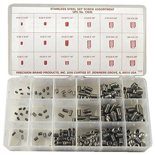 Small Parts Stainless Steel Set Screw Assortment with Internal Hex Drive and Cup