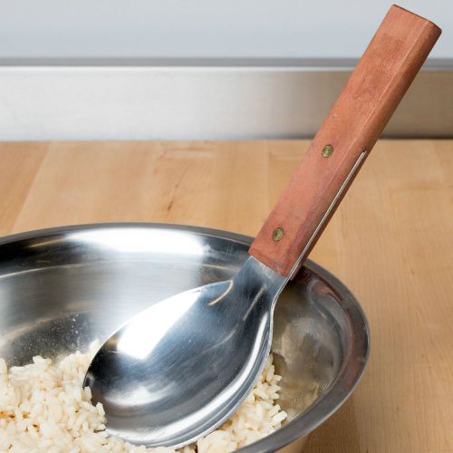 Town 22810 9 1/4&#034; Stainless Steel Rice Paddle with Wood Handle
