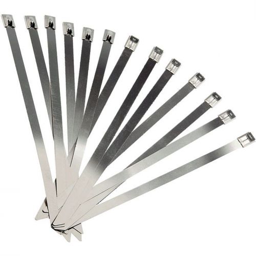 10 Pcs 4.6*300mm Stainless Steel Metal Cable Zip Tie Wrap Exhaust Straps