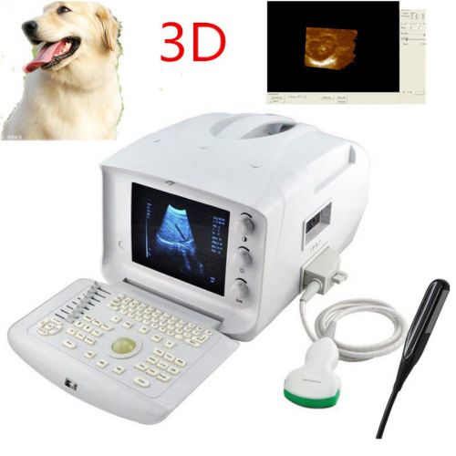 Vet Veterianry Ultrasound Scanner Monitor 3.5 Convex + 6.5Mhz Rectal Probes 3D