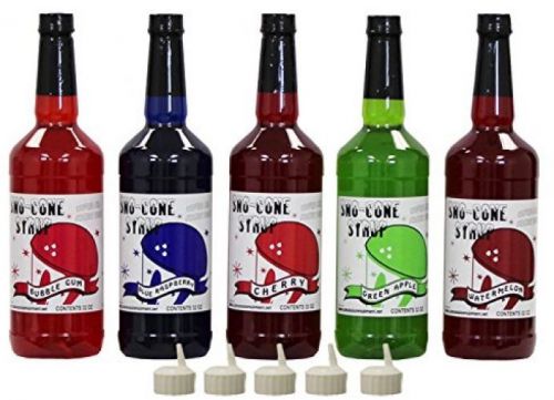 Snow Cone and Shave Ice Syrup-5 Quart Assortment
