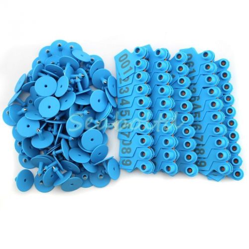 Blue 1-100 Number Plastic Livestock Ear Tag Animal Tag for Goat Sheep Pig