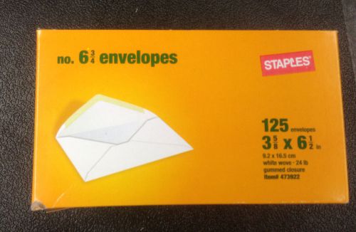 125 COUNT #6-3/4White Wove White Letter Mailing Envelopes 3-5/8 x 6-1/2 inch