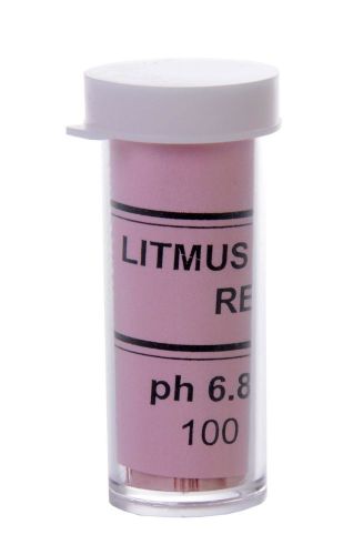 Red Litmus pH Test Paper Base Indicator 100 strips pH 6.8 - 8.1