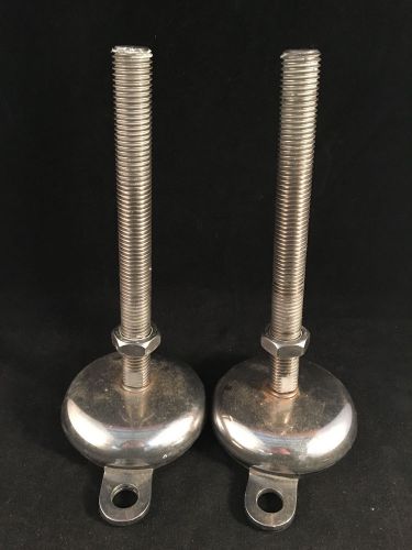 Lot of 2 Leveling Feet w/ Mounting Hole - 4&#034; Base, 9&#034; Tall