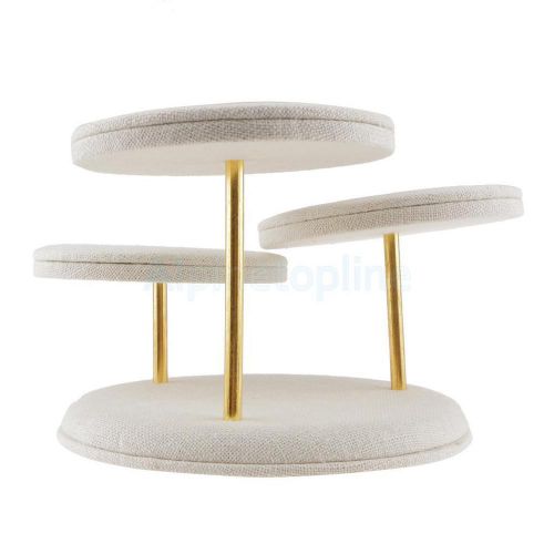 Jewelry display counter white fashion jewellery round display stand holder for sale