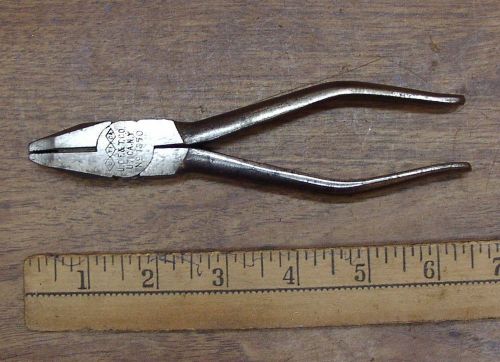 Old Used Tools,Electrician,Utica 1050,6-7/16&#034; Linesman Pliers,U.S.A. Quality