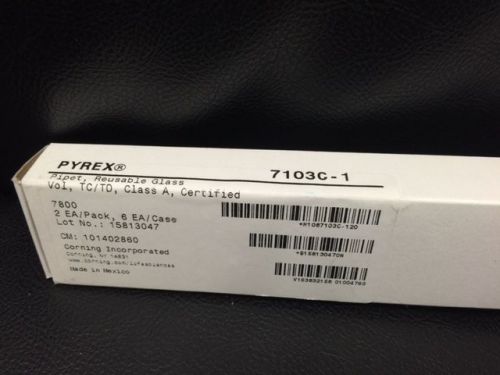 New Corning® 7103C-1 PYREX® 1mL Class A Volumetric Pipet,Certified, 2/pack.