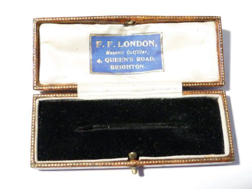 Antique FF LONDON Jewellery Display Box Brooch, Stick Pin, Masonic Jewel #12