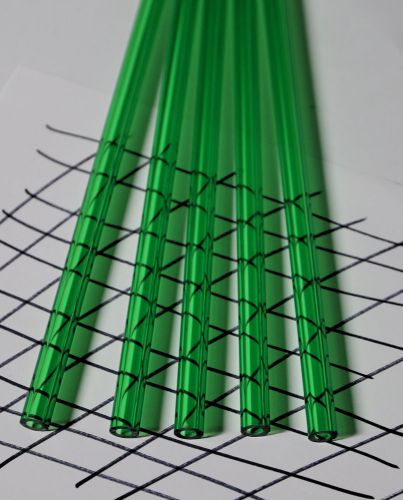 2 pieces clear green acrylic plexiglass lucite tubes 1/2” od 1/4&#034; id x 36” long for sale