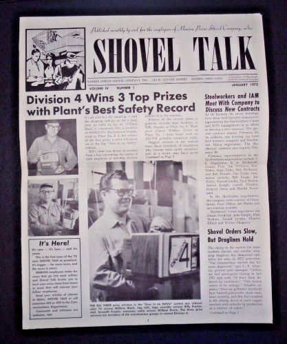 January 1972 Marion Power Shovel SHOVEL TALK Magazine Vol 4 Num 1