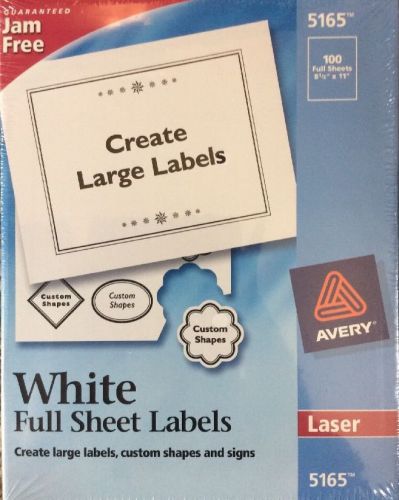 Avery Dennison 5165 White Full Sheet Label