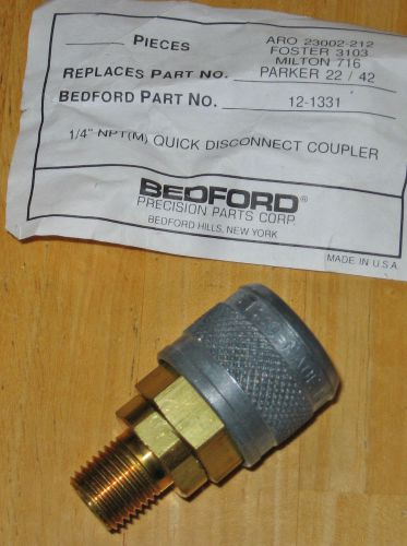 Bedford Quick Disconnect Coupler 12-1331 1/4&#034; NPT(m) ARO Foster Milton Parker