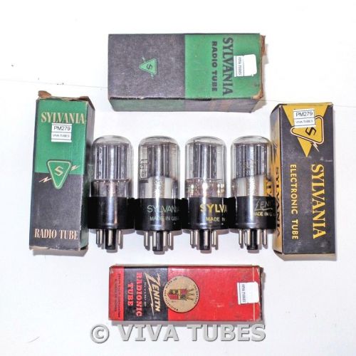 NOS NIB Matched Quad (4) Sylvania USA 25Z6GT Black Plate D Foil Get Vacuum Tubes