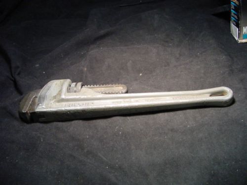 Ridgid aluminum 14&#034; straight pipe wrench good usable condition for sale