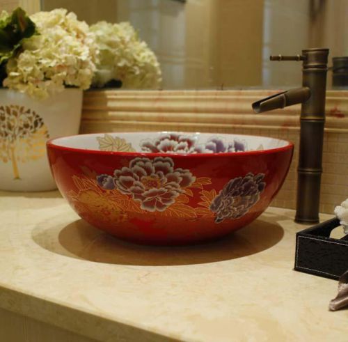 A193 European Style Hand Made D 40 - 42cm Bathroom Ceramic Art Sink/Wash Basin