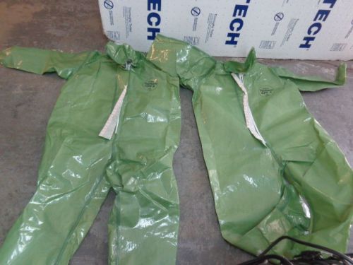One lot of 2 dupont tychem cpf 4 front coverall w/attached hood size 4x used! for sale