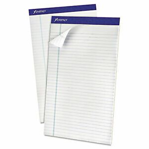 Recycled Writing Pads, Wide/Legal Rule, 8.5 x 14, White, 50 Sheets, Dozen 20-180
