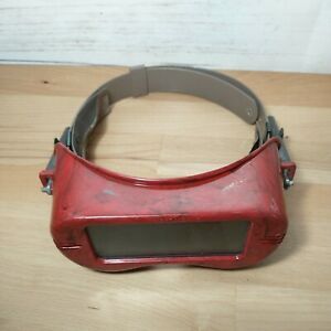 VINTAGE Jackson Unigoggle  Industrial Welding Goggles Red Black Steampunk