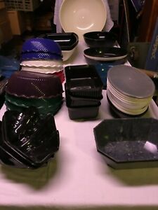 Lot of 38 Plastic Serving Bowls Platters for Catering Take-Out Restaurant Hotel