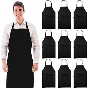 LOT OF 100 POLYPROPYLENE WOVEN BLACK 27X33X45 UNISEX MAN WOMAN APRON DISPOSABLE