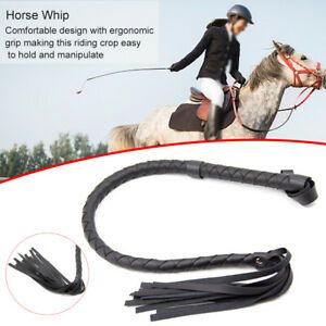 PU Leather Horse Whip Equestrian Racing Stage Performance Riding Crop Braided