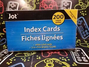 1 New 200 Jot 3x5 Index Cards