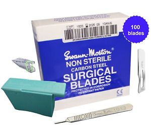 Swann Morton Scalpel Handle #3+100 Surgical NON Sterile Blades #14+Blade Remover