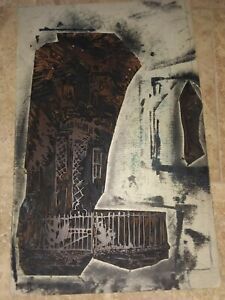 Claire Wiest Linoleum Printing Block New Orleans 15.5 x 11&#034;