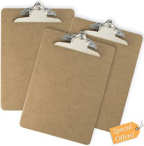 Officemate Recycled Wood Clipboard, Letter Size, 9&#034; x 12.5&#034; with 6&#034; Clip, 3 Pack