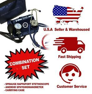 NAVY Sprague Rappaport Stethoscope and Sphygmomanometer Blood Pressure Set #330