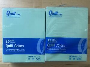 2 Packs of 500 Sheet Quill Colors 8.5&#034; X 11&#034; Mint Green Paper - 20lb