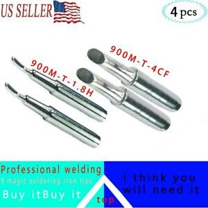 4 Pcs Solder Soldering Iron Tip 900M-T Series 1.8H/4CF  For Hakko  Soldering