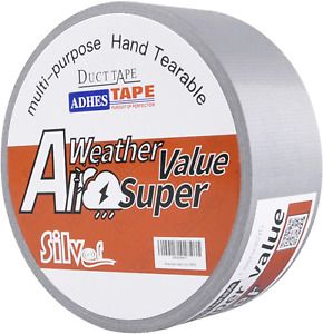 ADHES Duct Tape Sliver Waterproof Tape ducktape for Home Office Use, 1.88inch