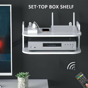 Wall Mount TV Box Shelf Thick DVD Player Easy Install Accessories Router Bracket