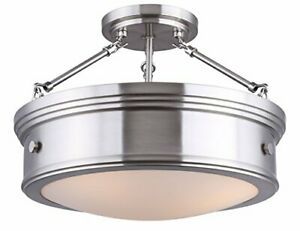 CANARM LTD ISF624A03BN Boku BN 3 Bulb Semi-Flush Mount Brushed Nickel with Fl...