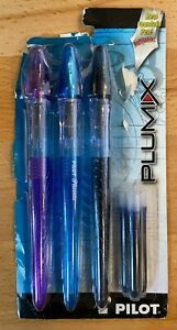 Pilot Plumix 3-Pack Blue Ink Refillable Fountain Pens &amp; Ink Cartridges PLUC3001