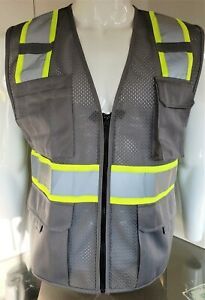 FX Two Tone High Visibility Reflective Gray Safety Vest