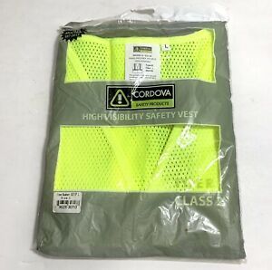 Sz Large Reflective High Visibility Safety Vest Type R Class 2 Cordova #V211 NEW