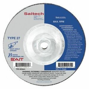 UNITED ABRASIVES-SAIT 20147 Grinding Wheel,T-27,5x1/4x5/8-11,PK10
