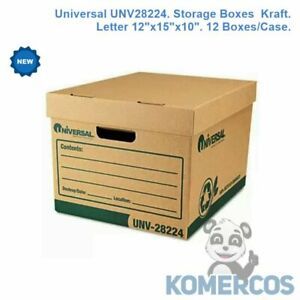 Universal UNV28224. Storage Boxes  Kraft. Letter 12&#034;x15&#034;x10&#034;. 12 Boxes/Case