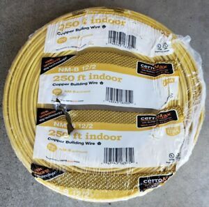 250ft Roll of 12-2 w/Ground NM-B Indoor Copper Electrical Wire cerroMax 12/2
