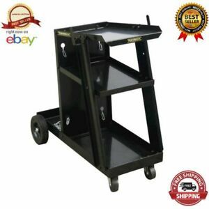 28&#034; Heavy Duty Rugged Steel Shop Welding Cart 3 Shelf Stand Mobile Table Storage
