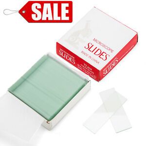 72 Blank Glass Microscope Slides+ 100 Pieces Cover Glass for Microscope Gift