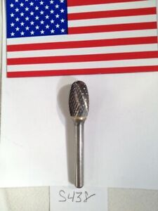 1 NEW FALCON / SGS 1/4&#034; SHANK CARBIDE BURR. SE-5. DOUBLE CUT. END CUT (S438)