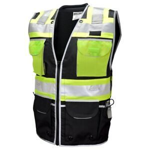 Vero1992 (E) Engineer Safety Vest High Visibility Reflective Black Series Mesh